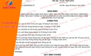 Nghị định 42/2020/NĐ-CP quy định danh mục hàng hóa nguy hiểm