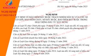 Nghị định 67/2023/NĐ-CP quy định về bảo hiểm cháy, nổ bắt buộc