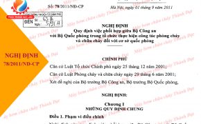 Nghị định 78/2011/NĐ-CP quy định việc phối hợp giữa BCA với BQP trong PCCC