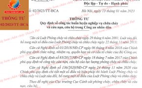 Thông tư 02/2023/TT-BCA quy định về công tác huấn luyện PCCC