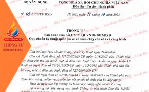 Thông tư 09/2023/TT-BXD sửa đổi quy chuẩn quốc gia về an toàn cháy cho nhà và công trình