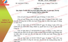 Thông tư 140/2020/TT-BCA quy định về triển khai hoạt động PCCC của lực lượng CAND