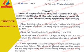 Thông tư 148/2020/TT-BCA về trang bị PCCC cho phương tiện giao thông