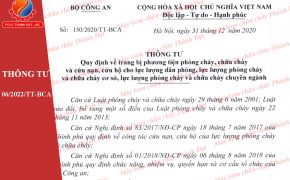 Thông tư 150/2020/TT-BCA quy định về trang bị phương tiện PCCC