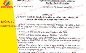Thông tư 18/2020/TT-BCA quy định về thực hiện dân chủ trong PCCC và CNCH