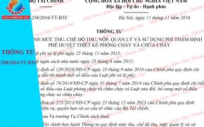 Thông tư 258/2016/TT-BTC phí thẩm định phê duyệt thiết kế PCCC