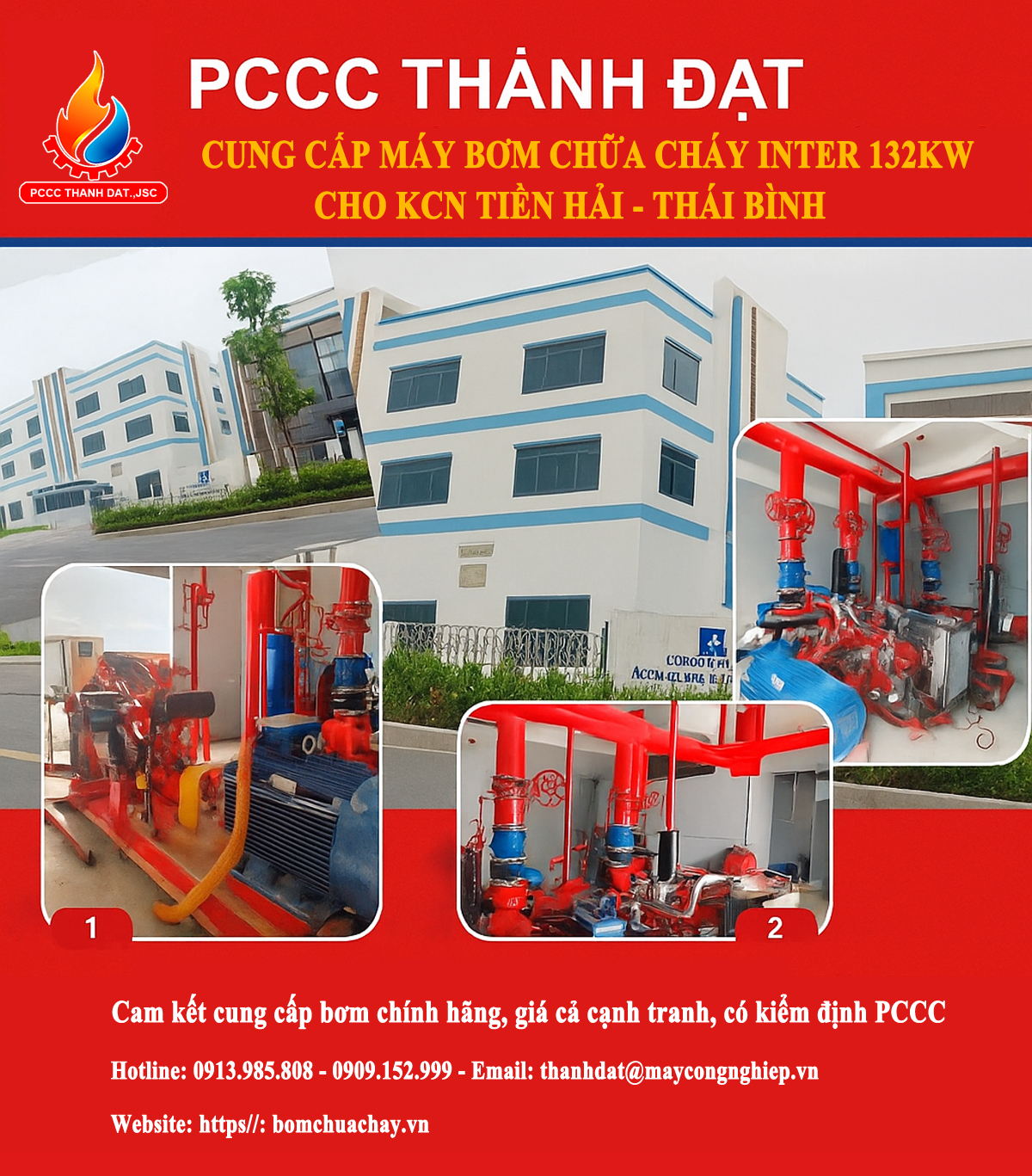 Thành Đạt cung cấp máy bơm chữa cháy INTER 132KW cho KCN Tiền Hải tại Thái Bình Thành Đạt cung cấp máy bơm chữa cháy INTER 132KW cho KCN Tiền Hải tại Thái Bình