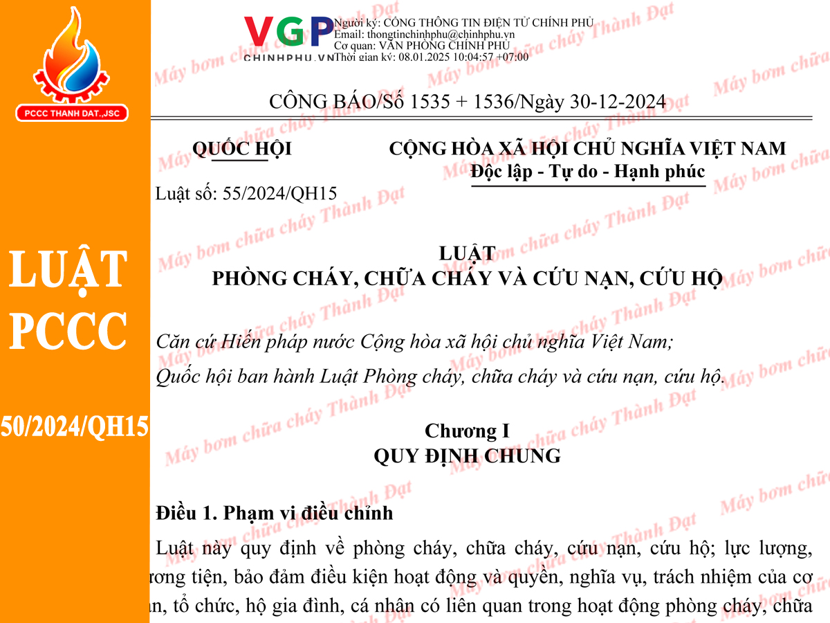 Luật PCCC 2024 số 55/2024/QH15 Luật PCCC 2024 số 55/2024/QH15