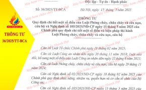 Thông tư 36/2025/TT-BCA Quy định chi tiết một số điều của Luật PCCC và CNCH và Nghị định 105
