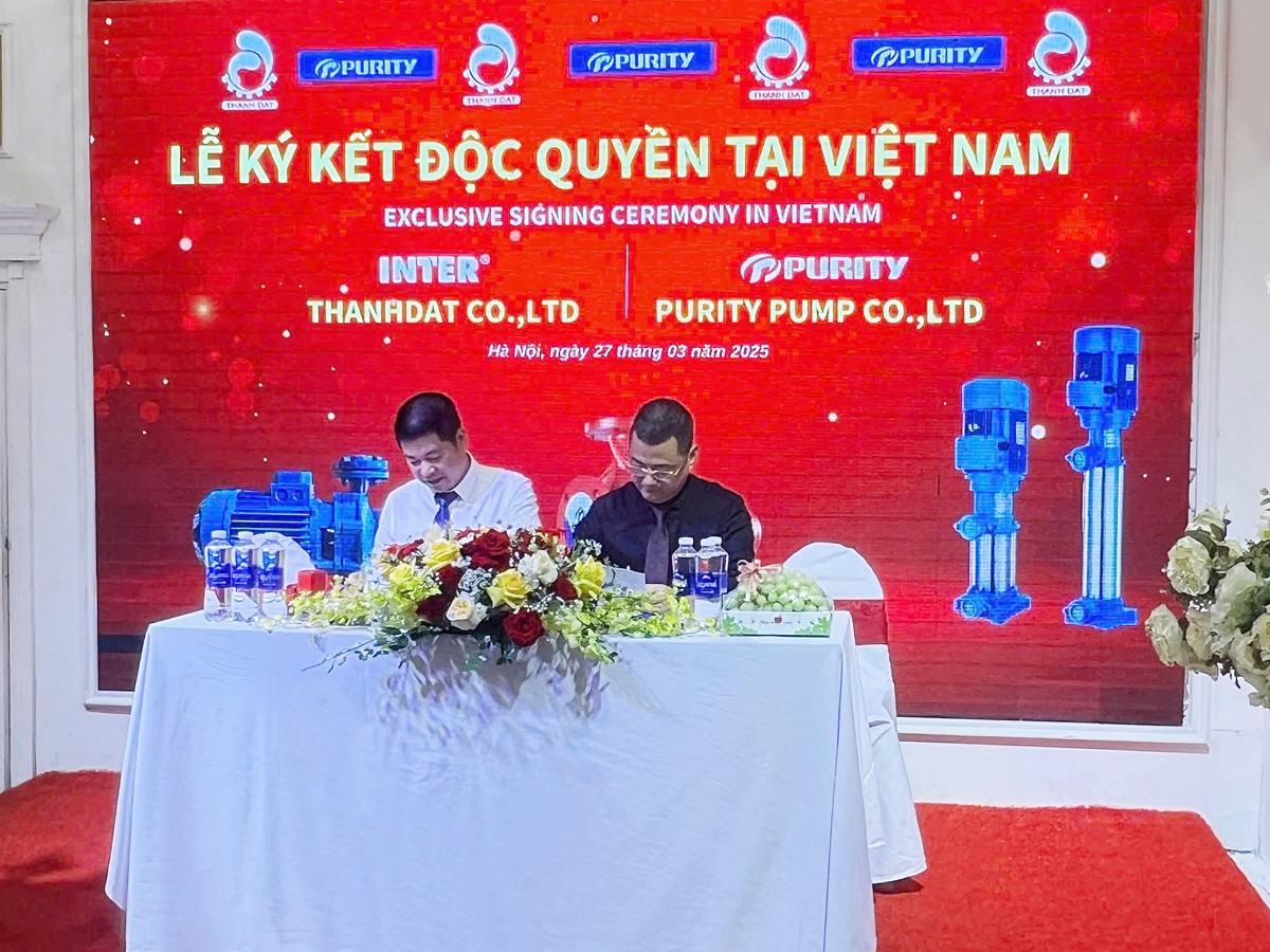 PCCC Thành Đạt ký kết phân phối độc quyền máy bơm Purity tại Việt Nam PCCC Thành Đạt ký kết phân phối độc quyền máy bơm Purity tại Việt Nam