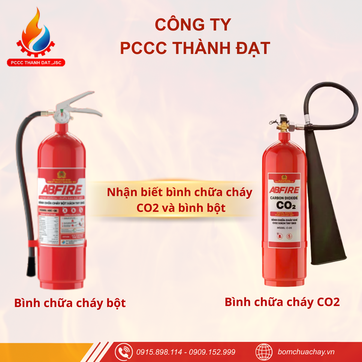 Nhận biết bình chữa cháy CO2 và bình bột Nhận biết bình chữa cháy CO2 và bình bột