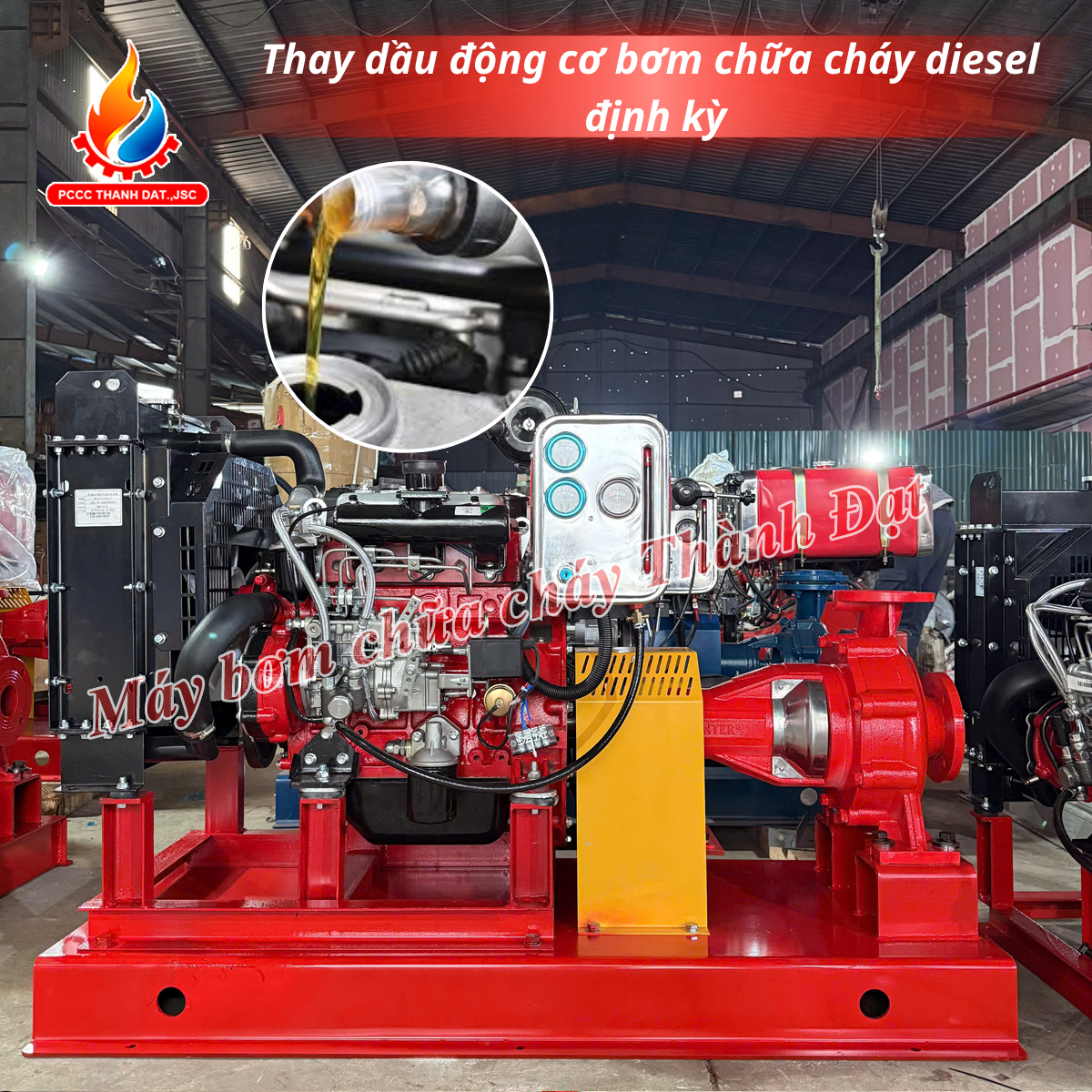 Thay dầu động cơ bơm chữa cháy diesel định kỳ