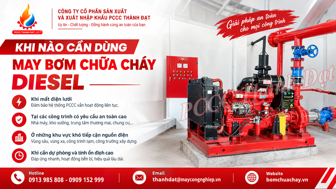 Khi nào nên dùng máy bơm chữa cháy diesel