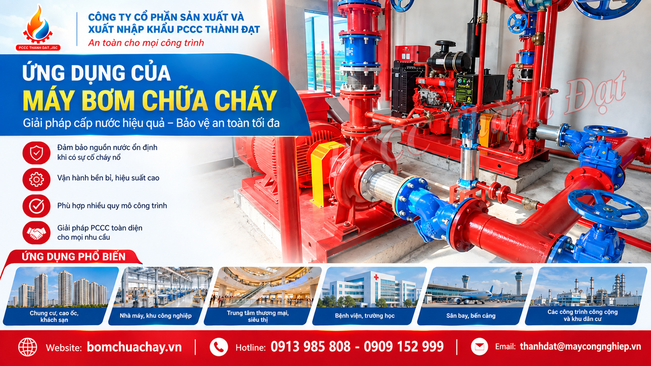 Ứng dụng của máy bơm chữa cháy