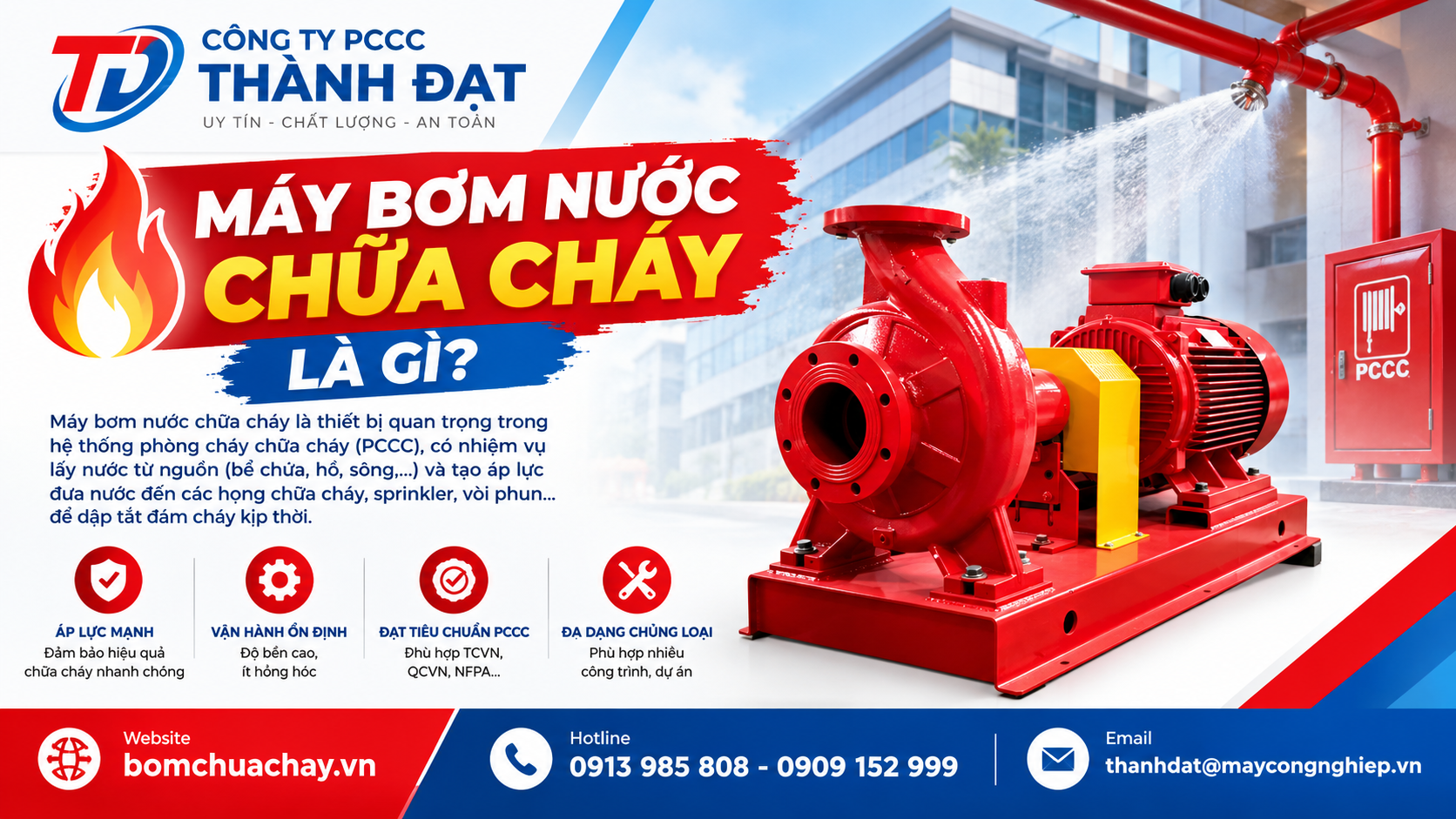 Máy bơm nước chữa cháy là gì? Thông tin chi tiết về dòng bơm này Máy bơm nước chữa cháy là gì? Thông tin chi tiết về dòng bơm này