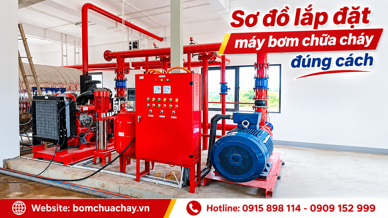 Sơ đồ lắp đặt máy bơm chữa cháy đúng kỹ thuật